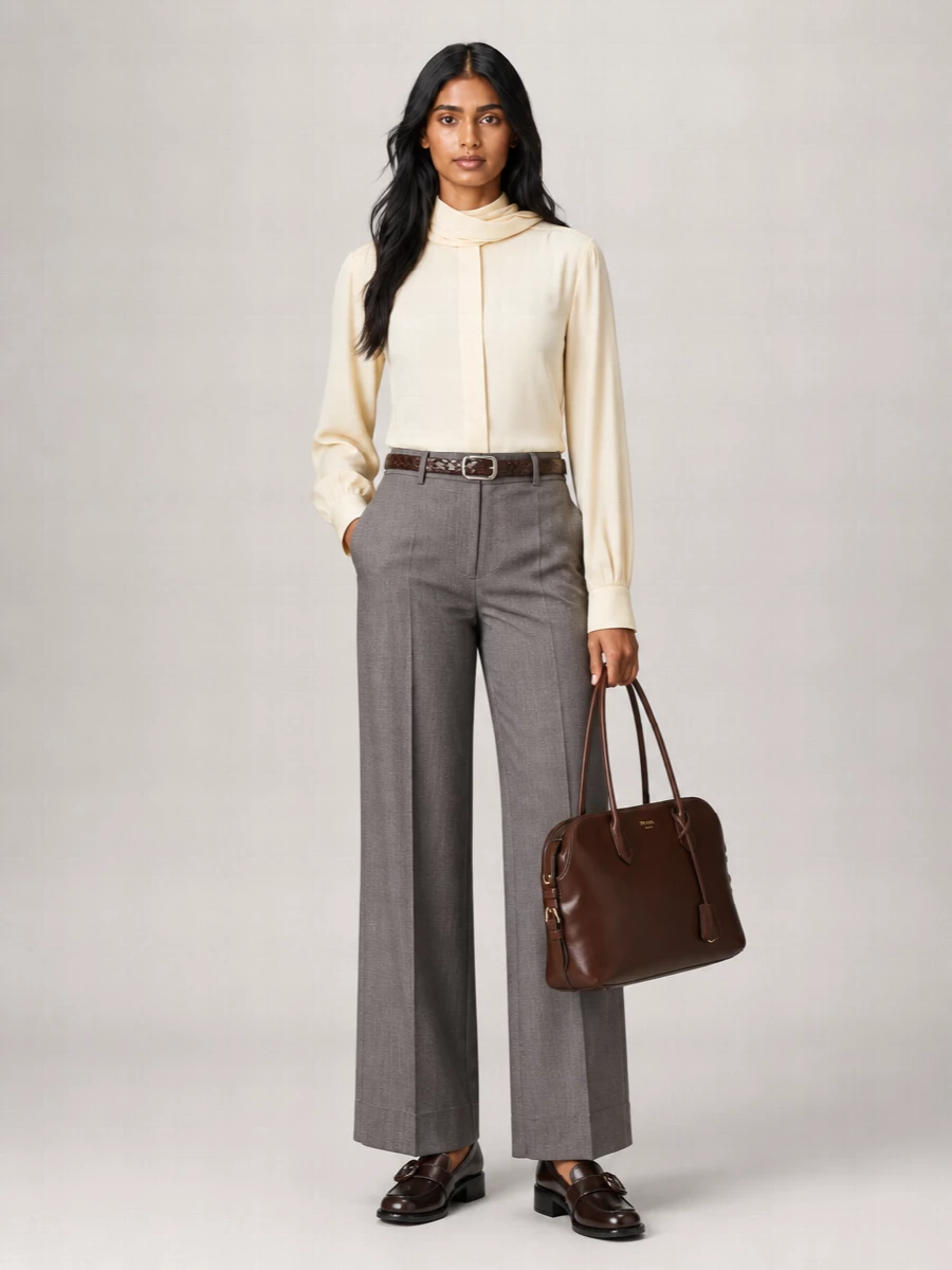 Prada High-Rise Wide-Leg Trousers