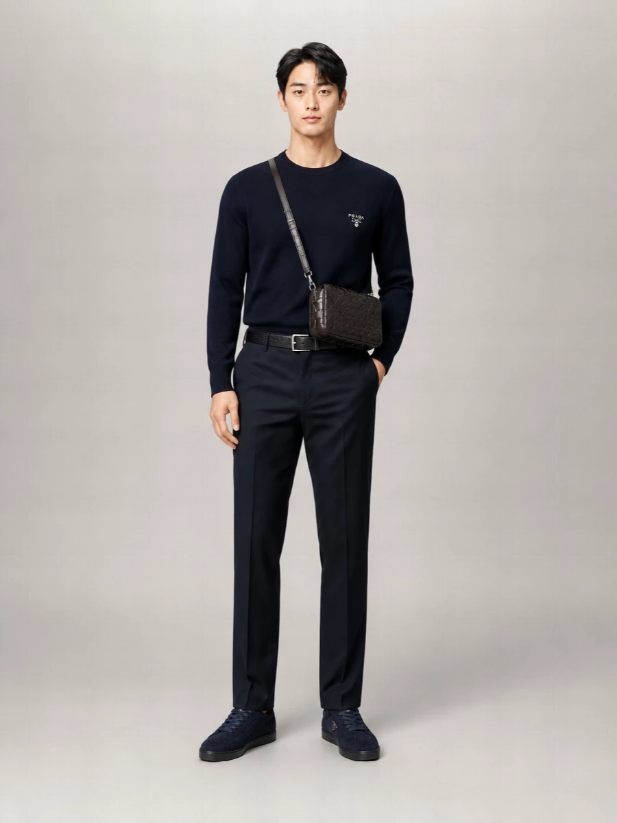 Prada Cashmere Ribbed Crew-Neck Sweater