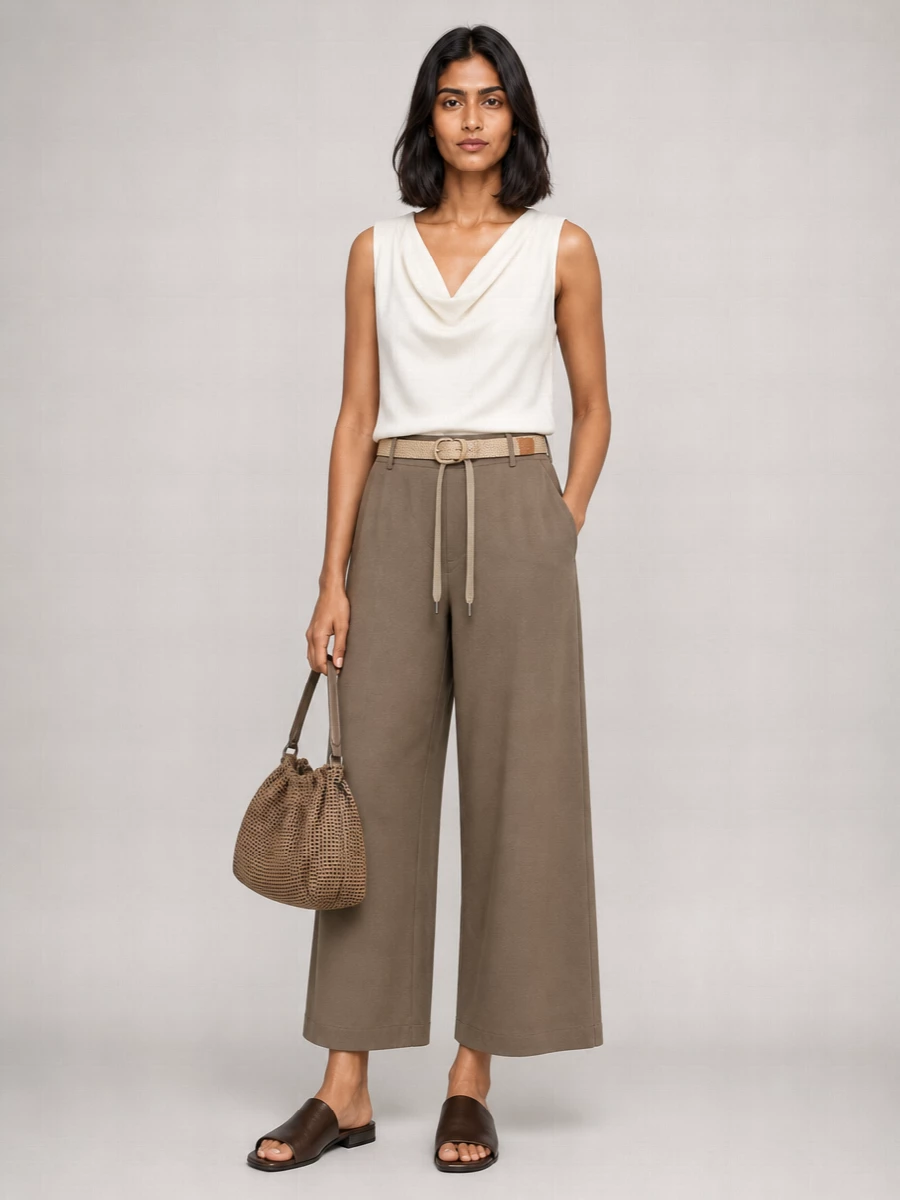 Brunello Cucinelli Cropped Wide-Leg Trousers