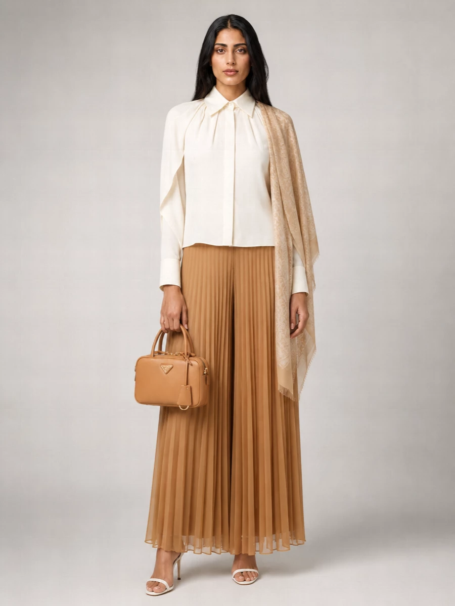 Max Mara Pleated High-Rise Wide-Leg Trousers