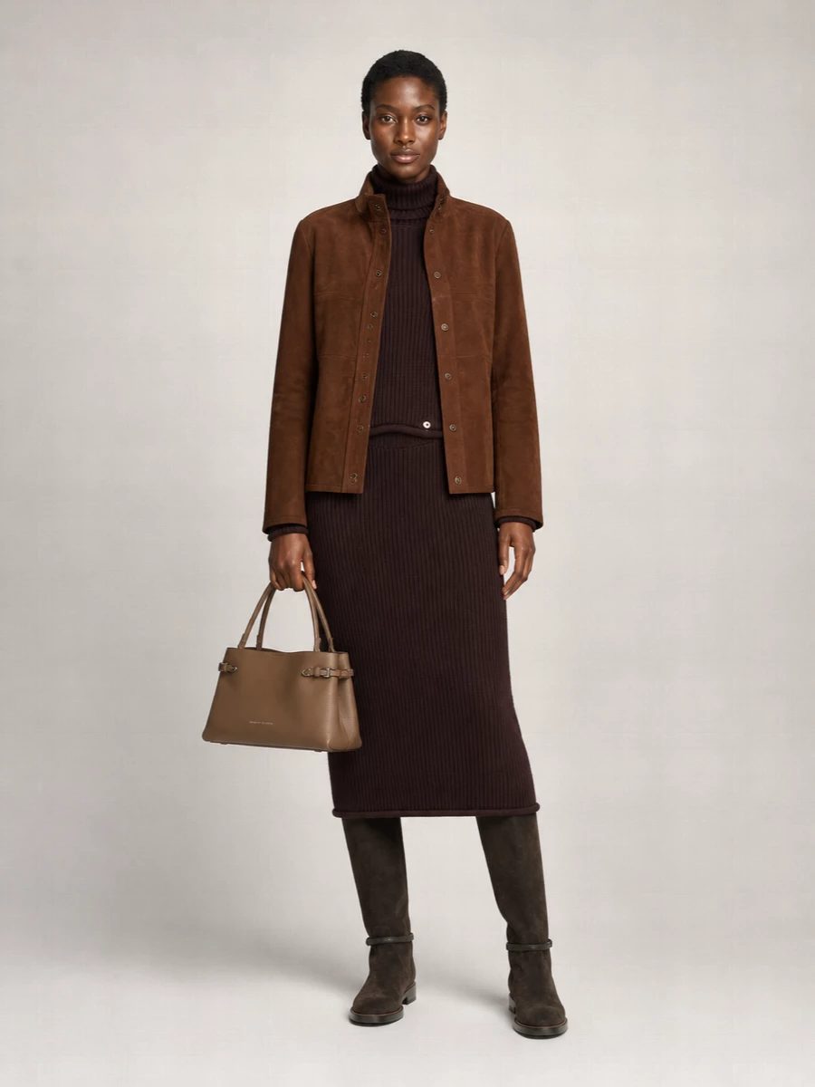 Brunello Cucinelli Leather Single-Breasted Coat