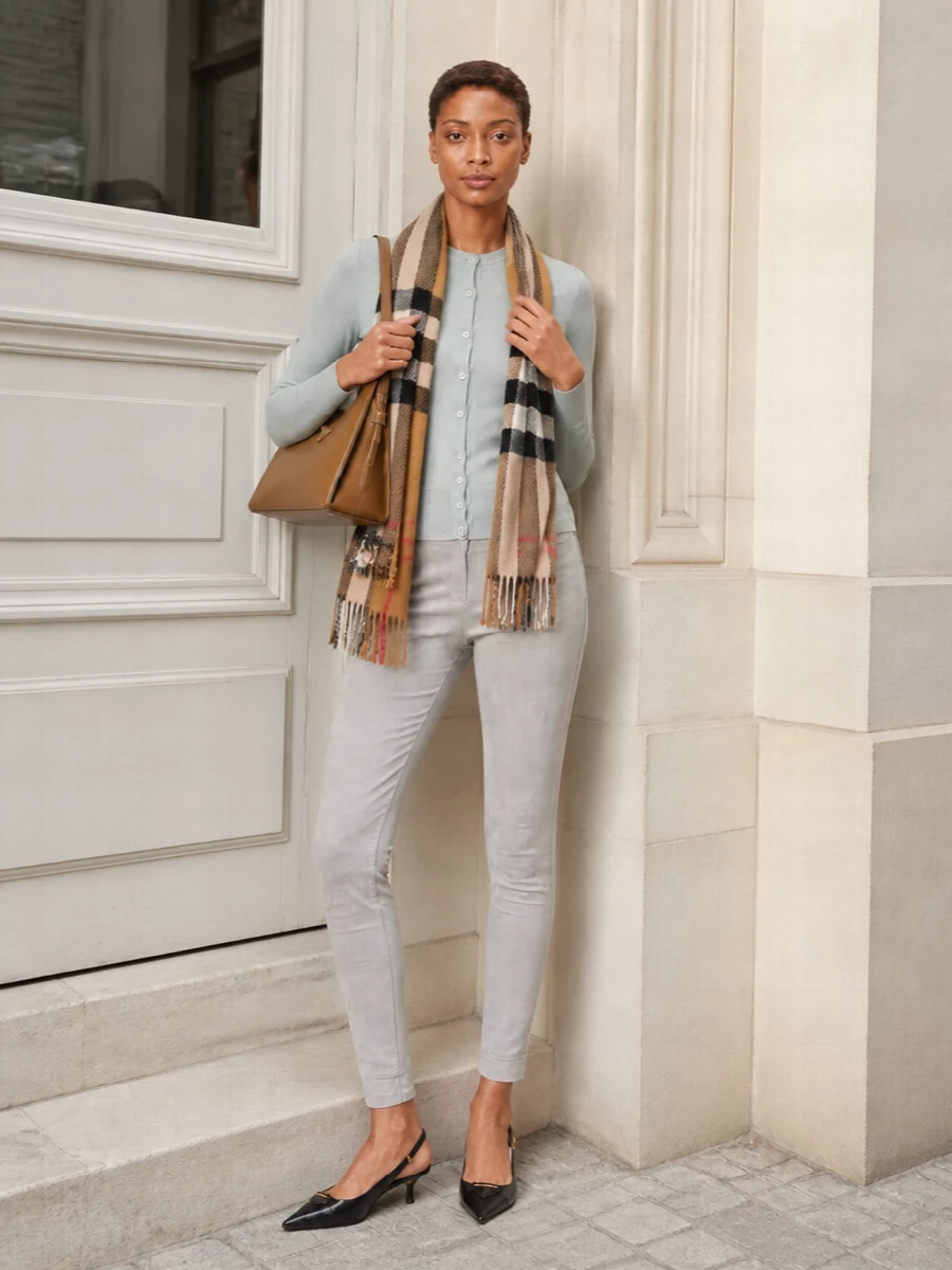 Dolce gabbana cardigan grey trousers outfit
