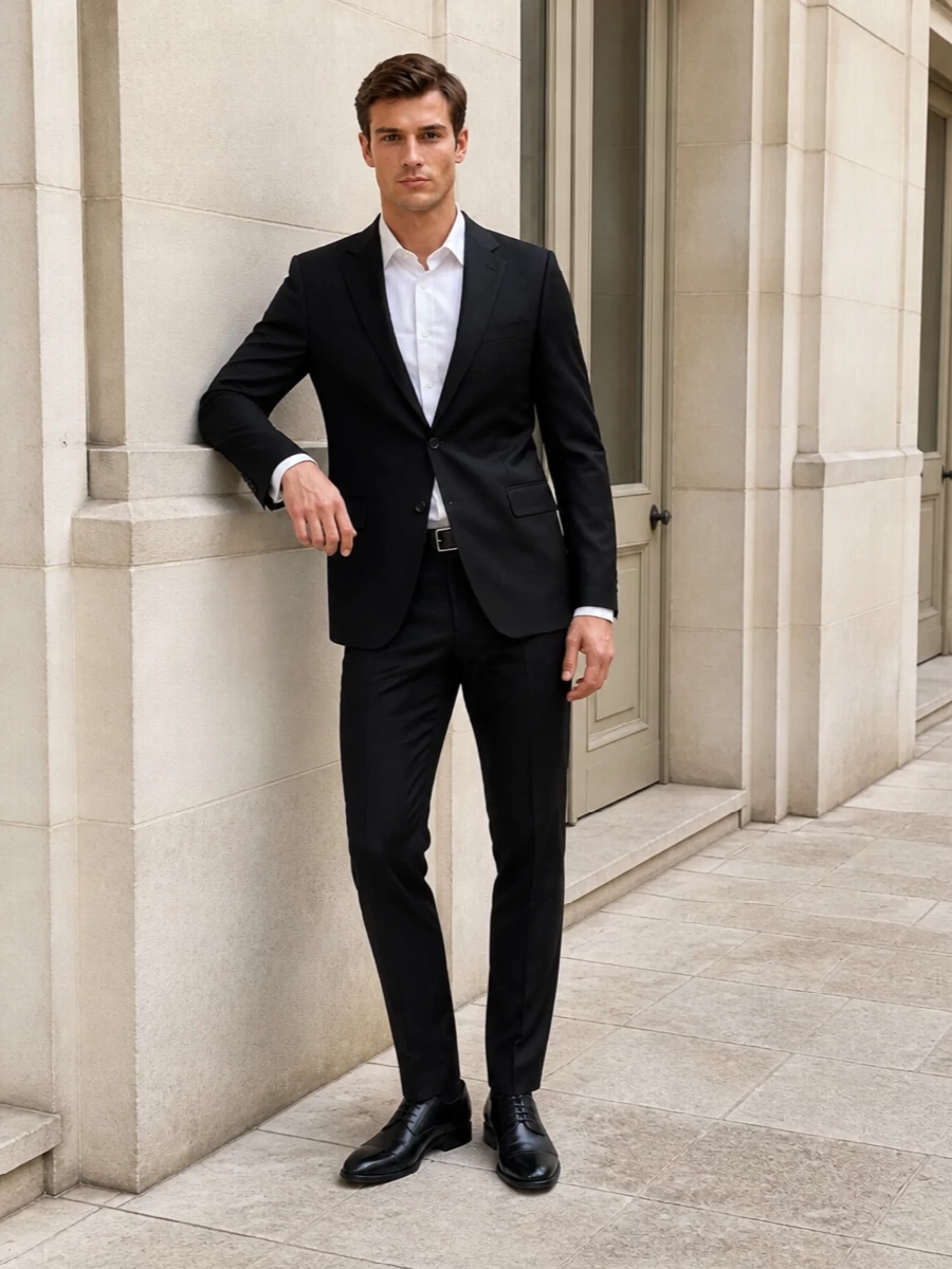 Boss black dinner jacket slim black trousers