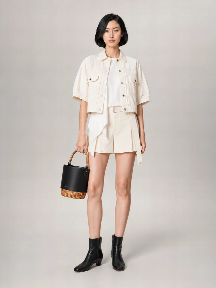 Sacai Cotton Hybrid Oversized Coat