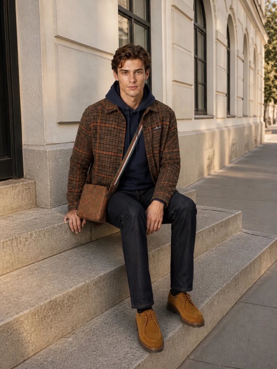Les deux overshirt apc denim paraboot outfit