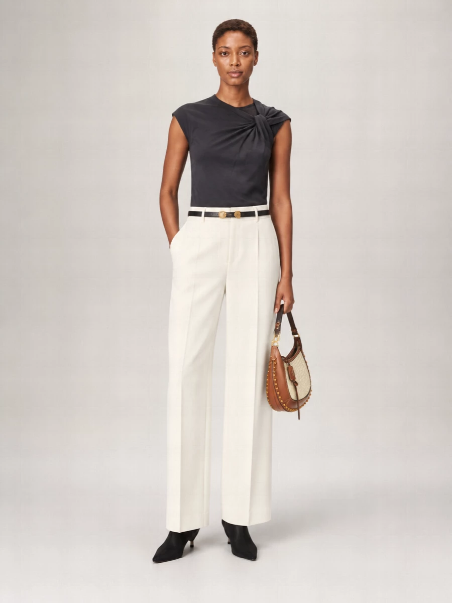 Isabel Marant Cotton Asymmetric Knot-Detail Sleeveless Top