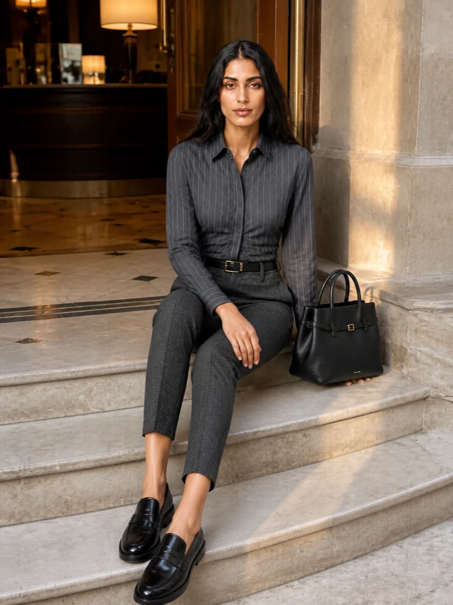 Dondup pinstripe shirt pt torino tailored trousers
