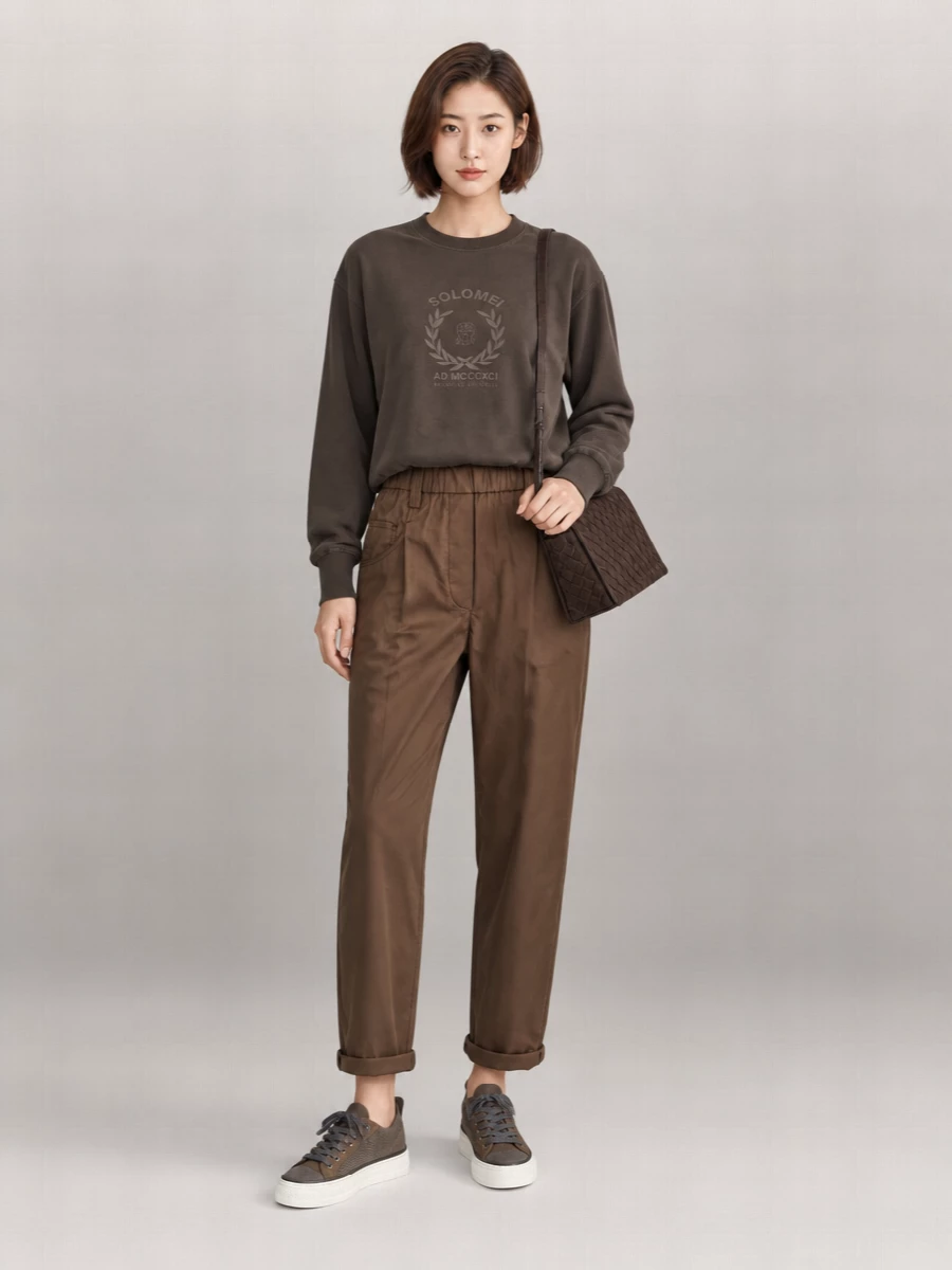 Brunello Cucinelli Cotton Knit And Suede Low-Top Sneakers
