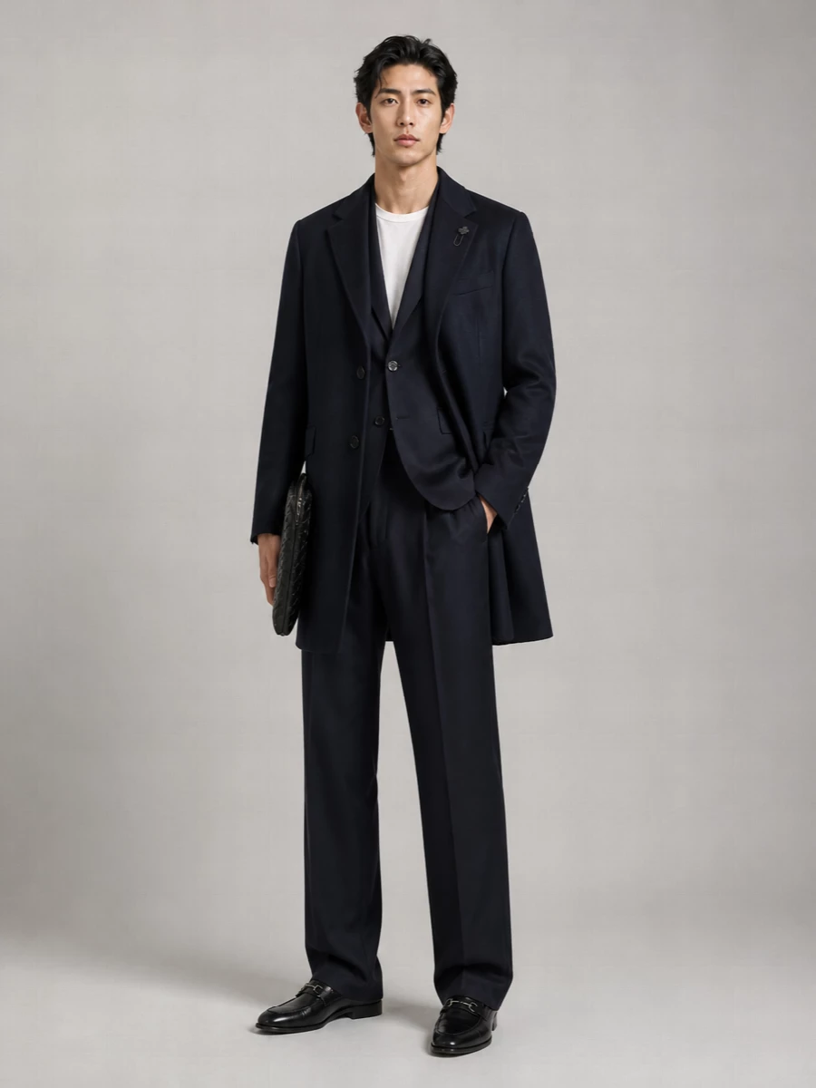 Lardini Wool Single-Breasted Coat