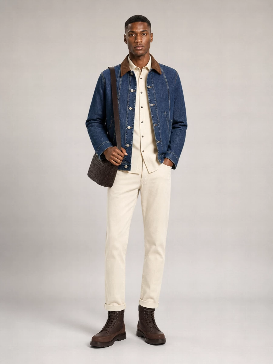 Brunello Cucinelli Denim And Suede Jacket