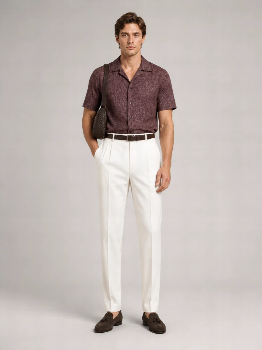 Brioni Printed Linen Shirt