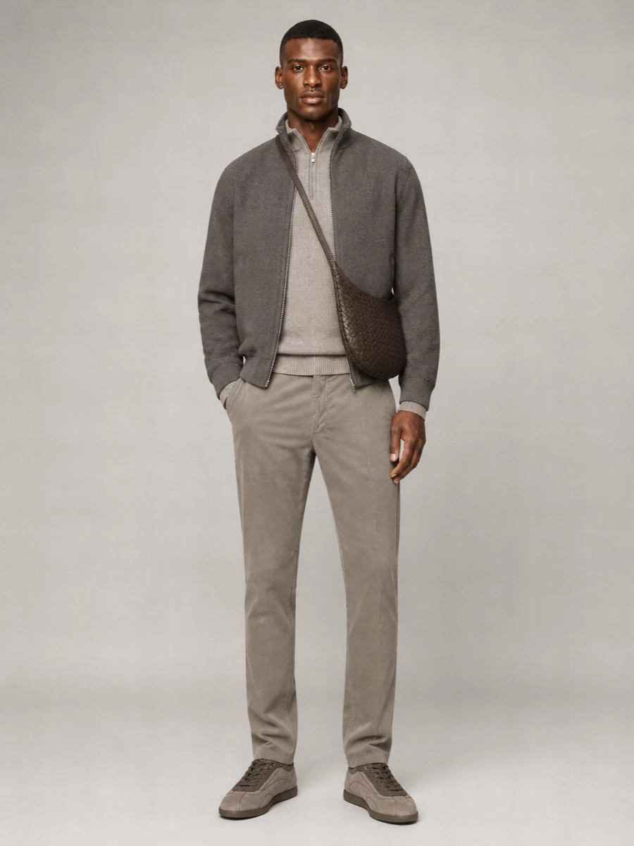 Brunello Cucinelli Merino Wool High Collar Zip Jacket