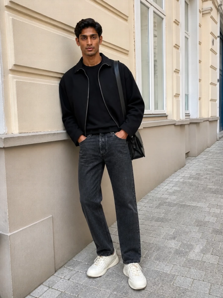 Alexander mcqueen black jacket jeans outfit