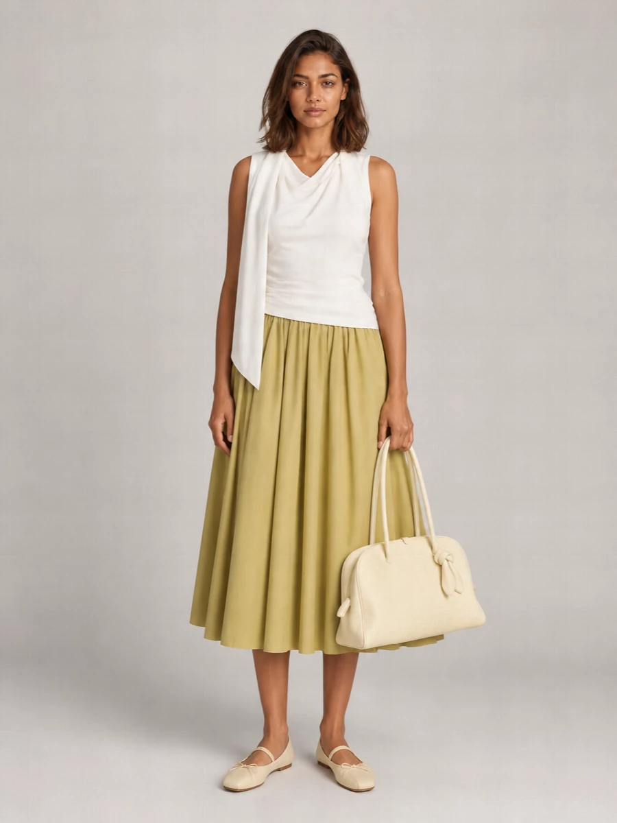 Ami Paris Cotton Full Skirt