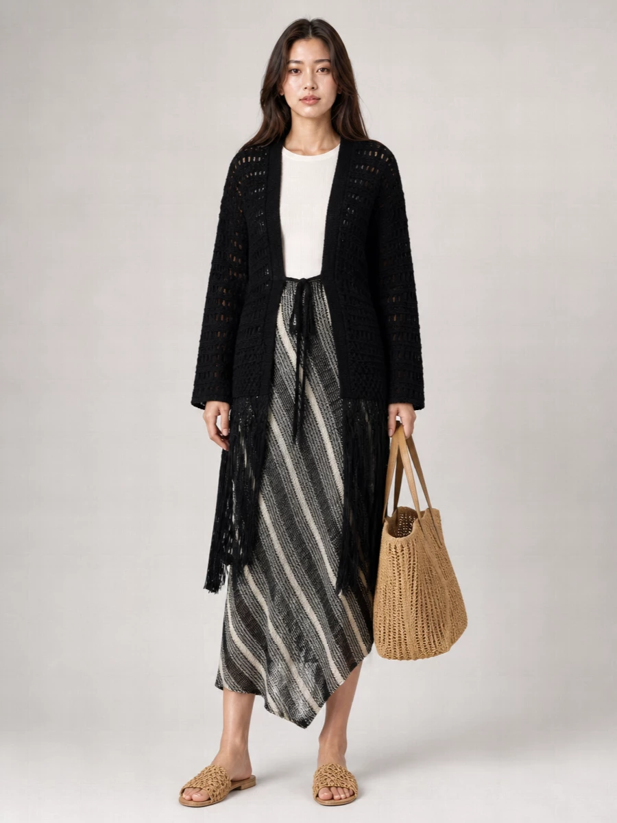 Alanui Fringed Cotton Cardigan
