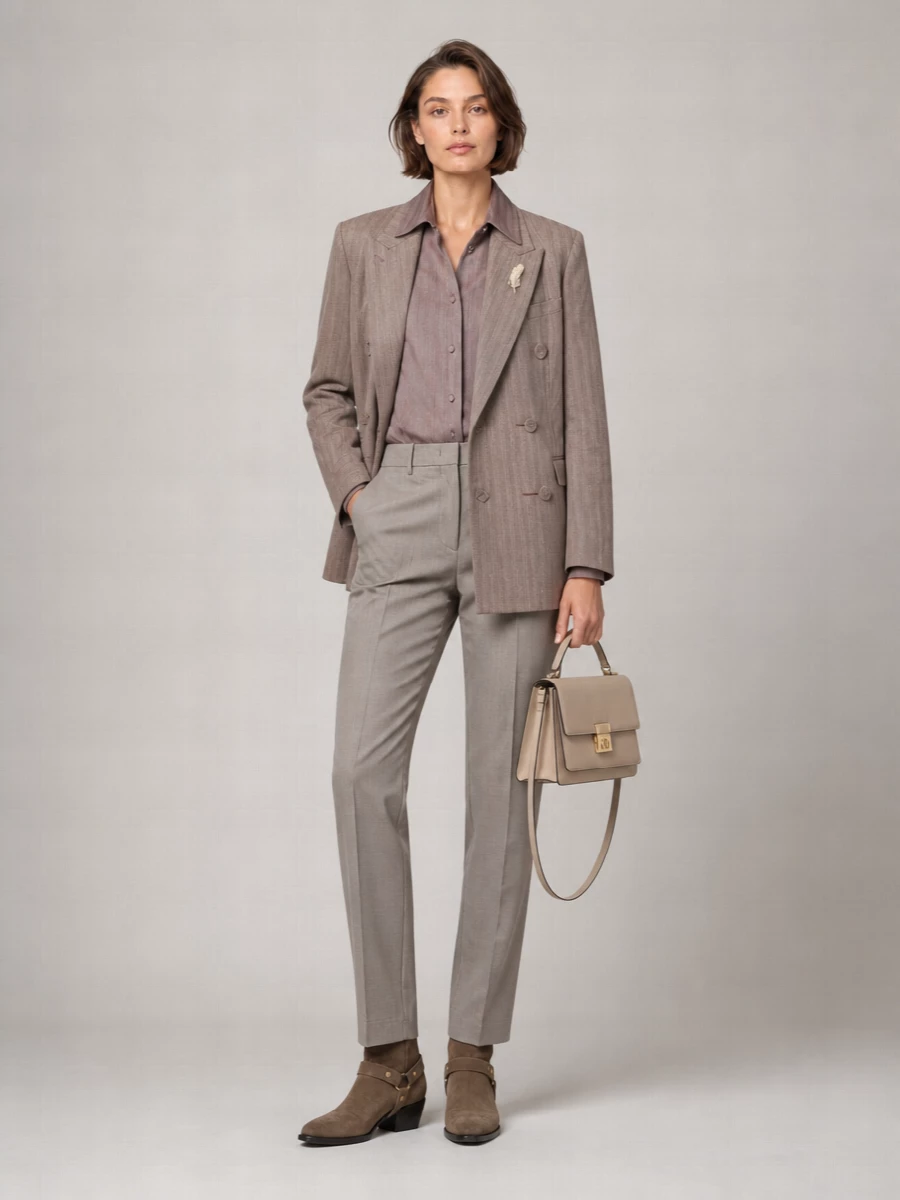 Golden Goose Virgin Wool Herringbone Double-Breasted Blazer