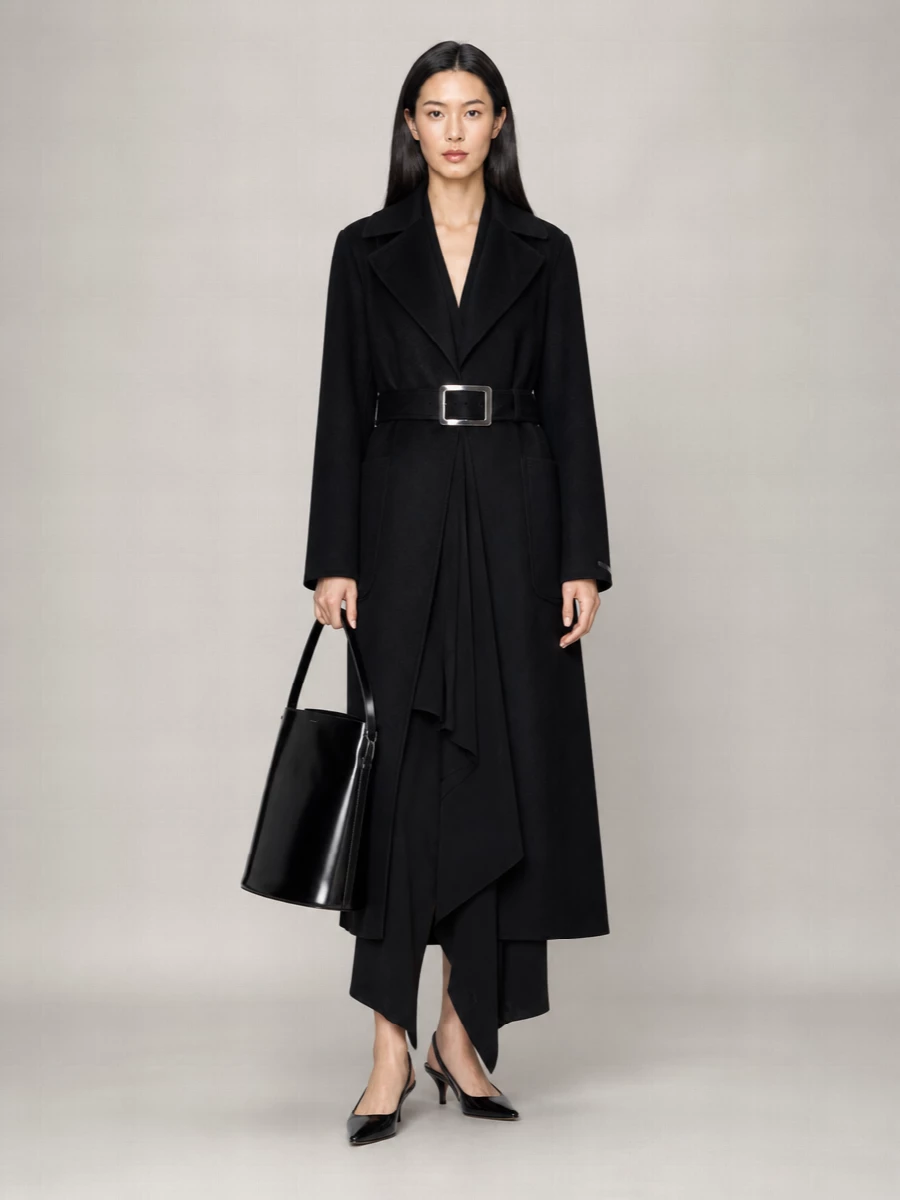 Sportmax Virgin Wool Belted Single-Breasted Coat