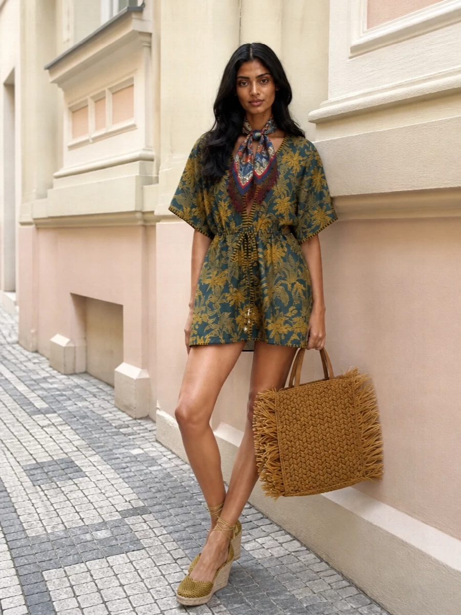 Eres kaftan castaner wedges etro raffia tote