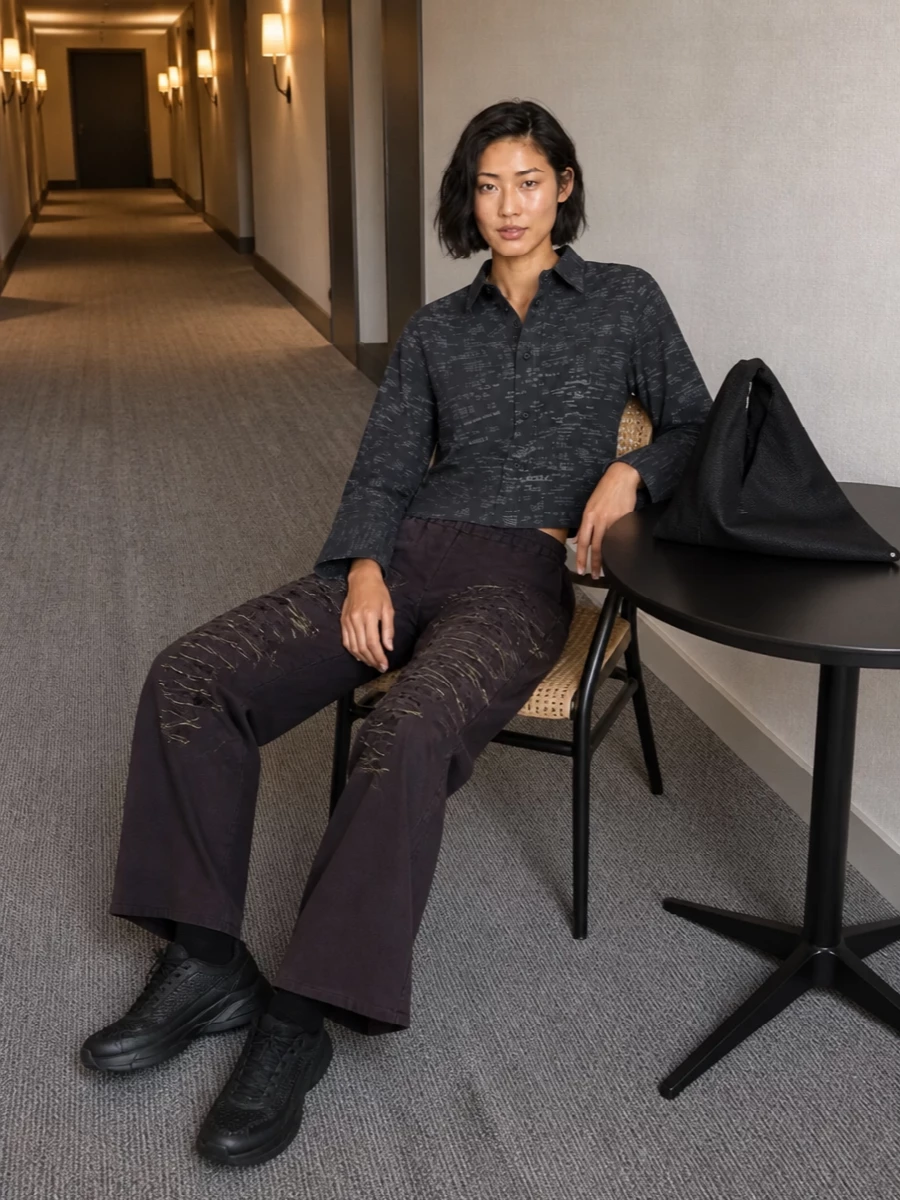 Mm6 margiela wide leg pants outfit