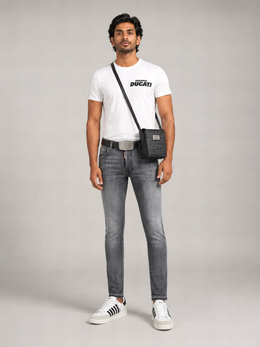 Dsquared2 Printed Cotton Crew-Neck Short-Sleeve T-Shirt
