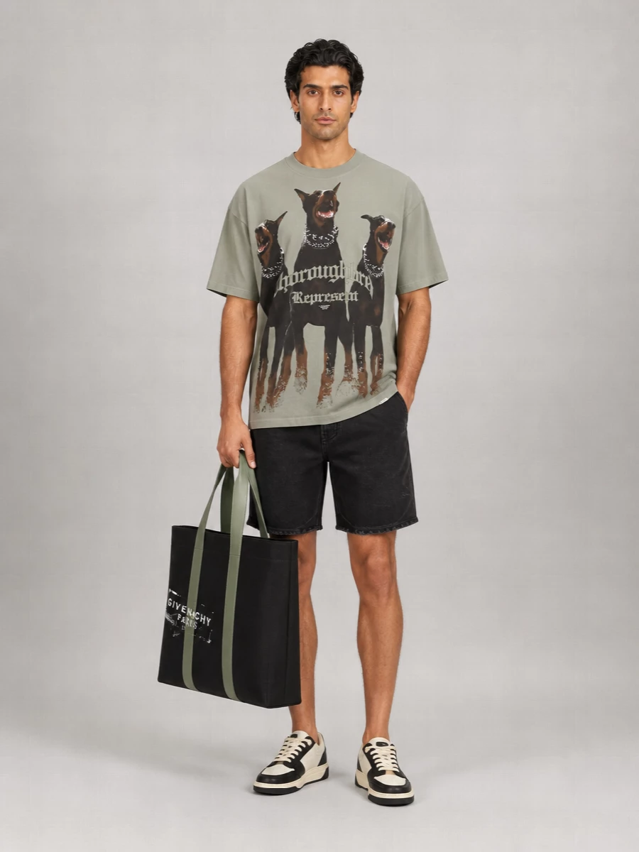 Represent Ribbed Cotton Maxi Print T-Shirt