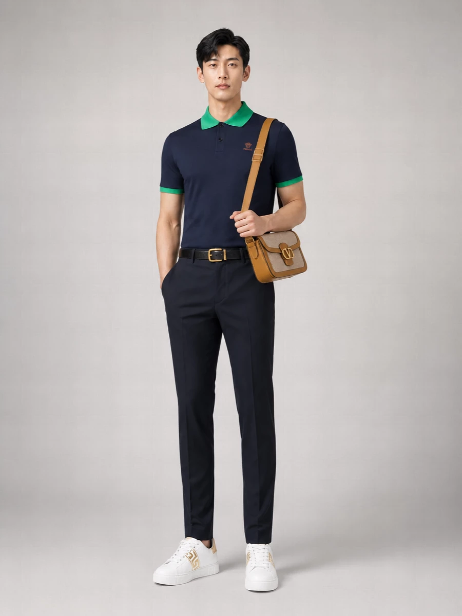 Versace Cotton Slim-Fit Short-Sleeve Polo Shirt