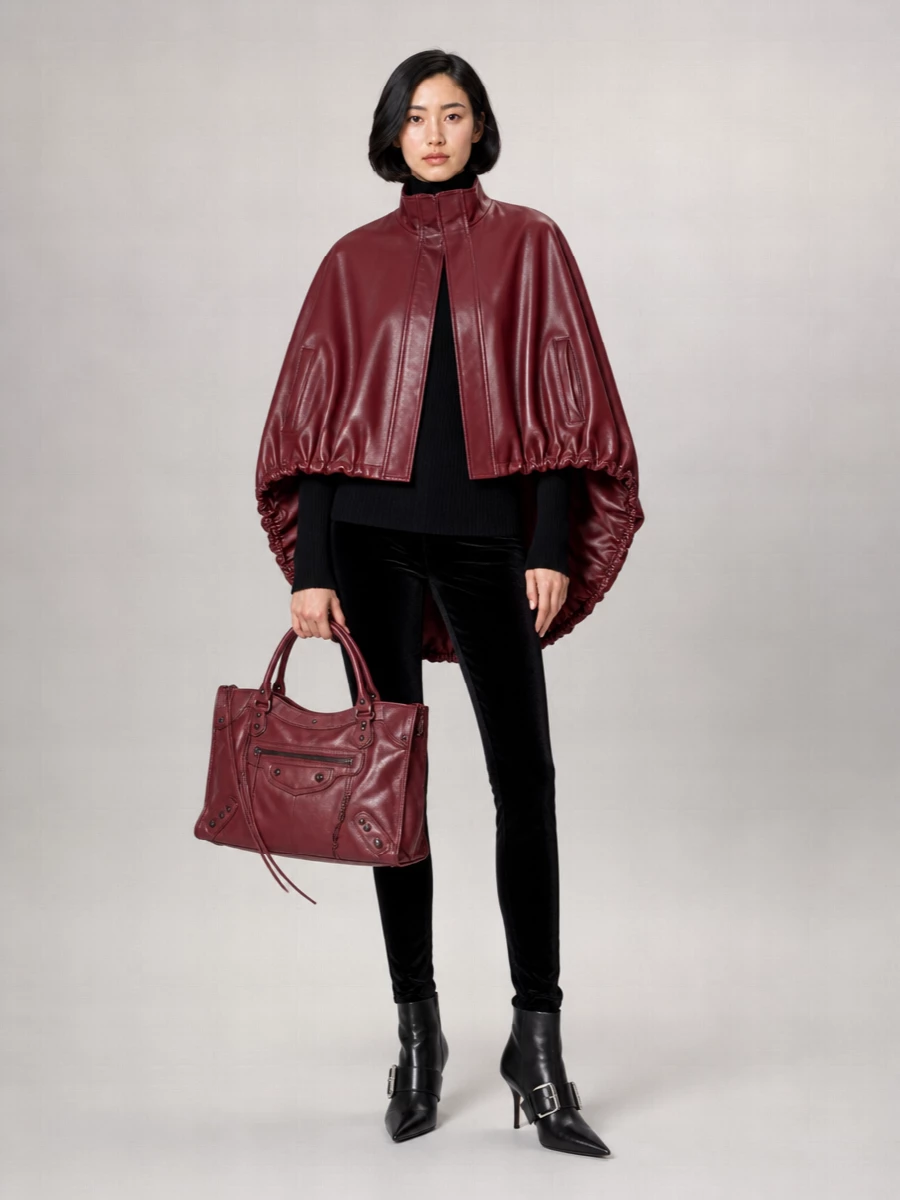 Balenciaga Le City Medium Leather Shoulder Bag