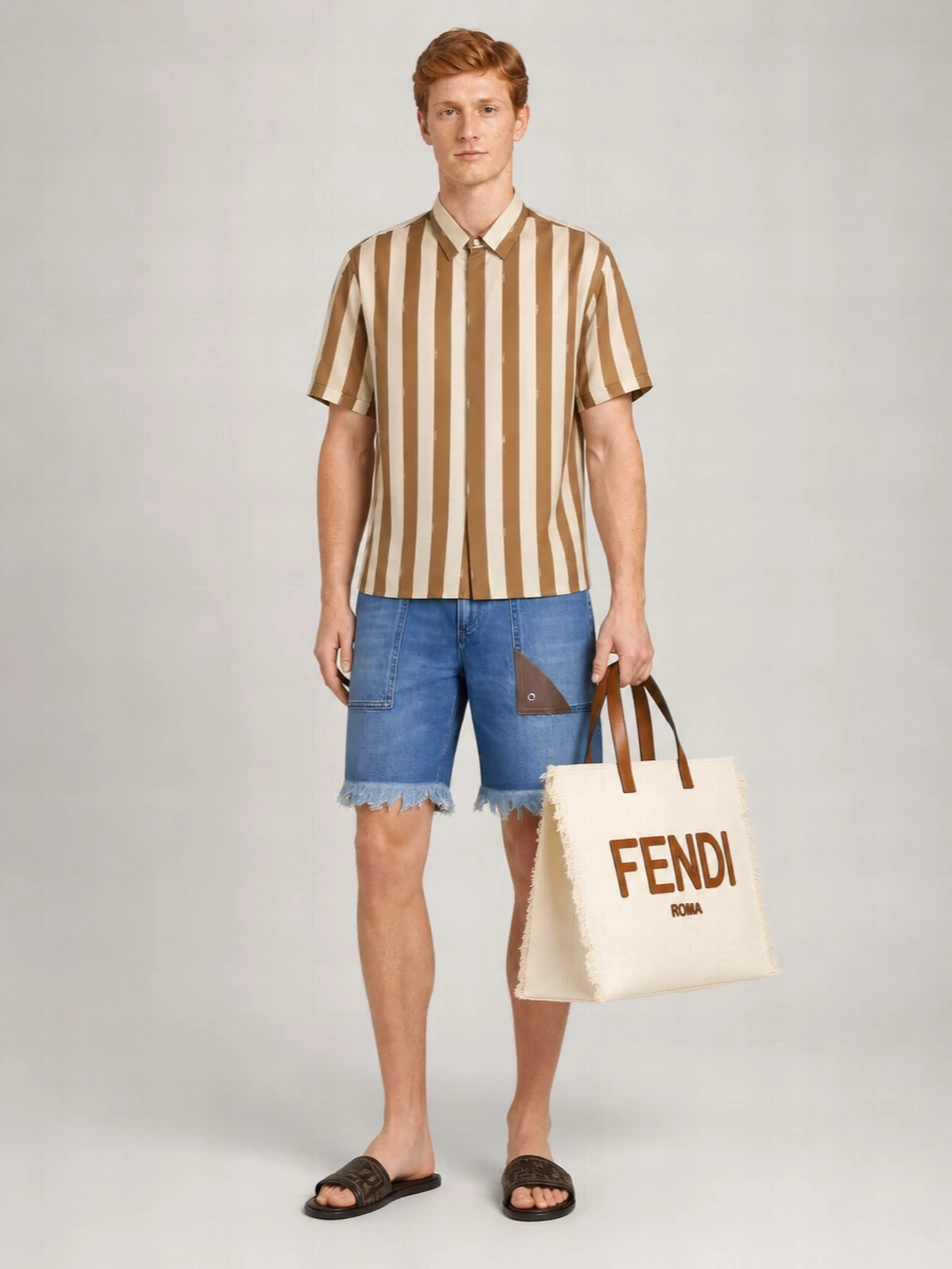 Fendi Denim Bermuda Shorts