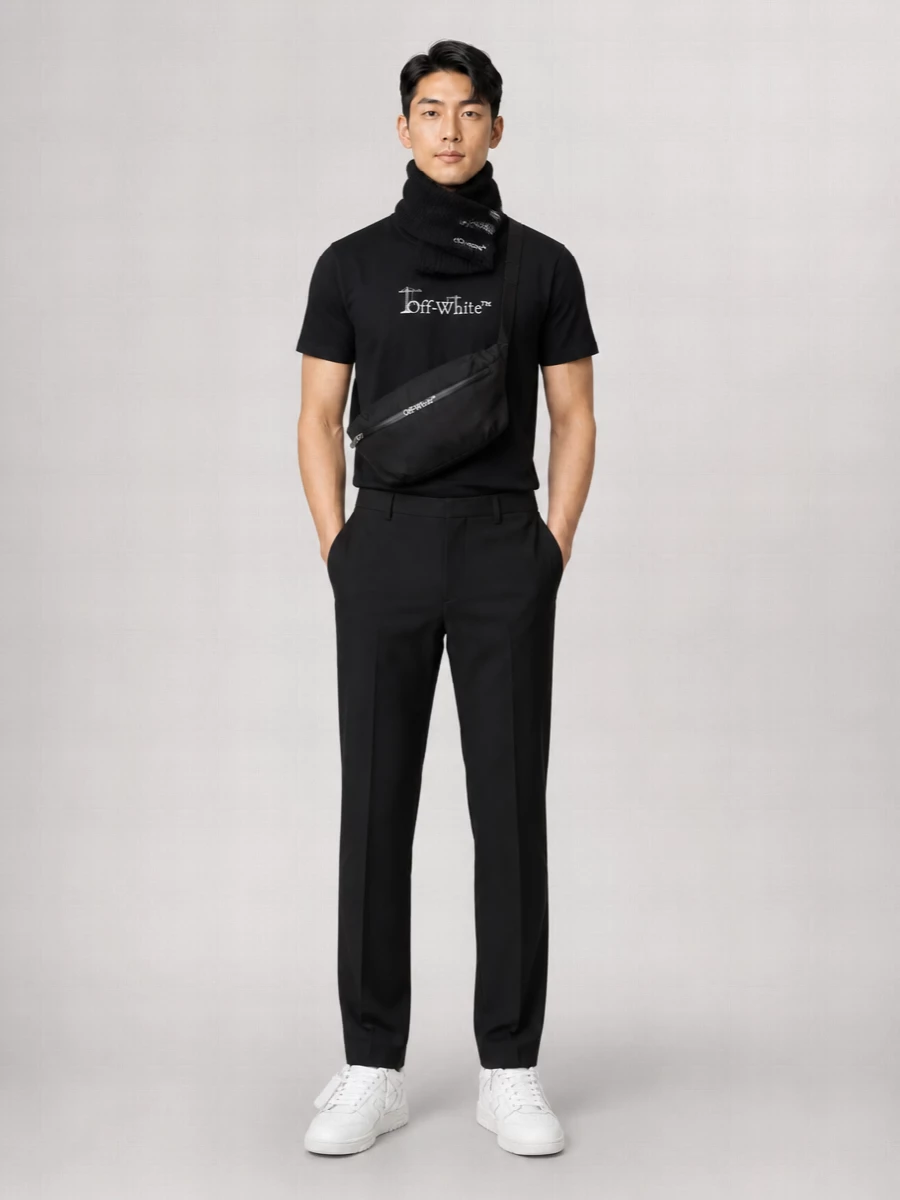 Off-White Cotton Logo Print T-Shirt