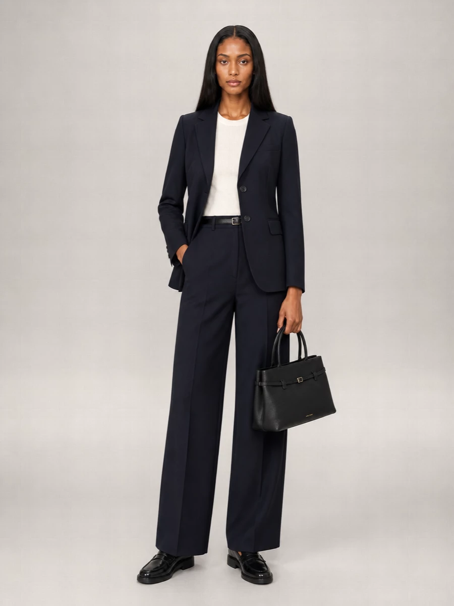 S Max Mara High-Rise Straight-Leg Suit Trousers