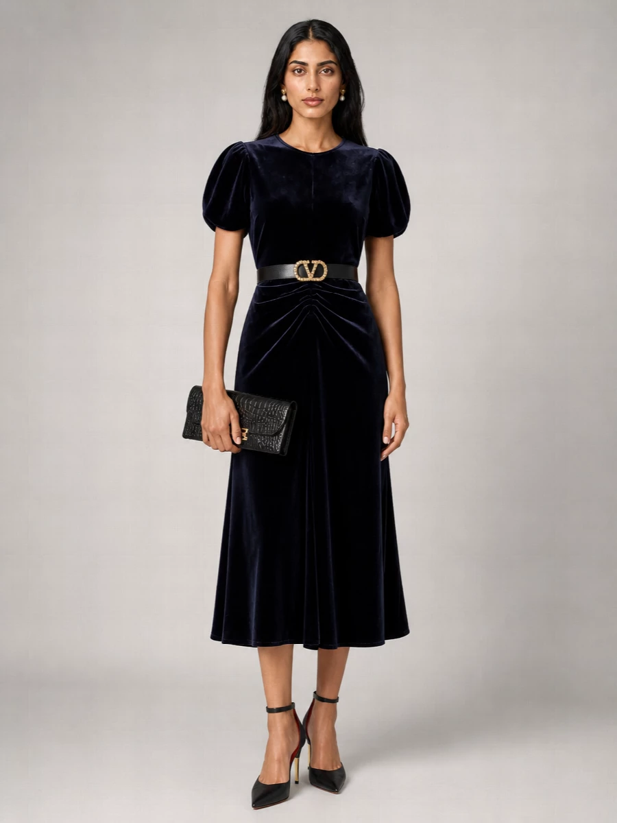 Valentino Crystal-Embellished Leather Belt