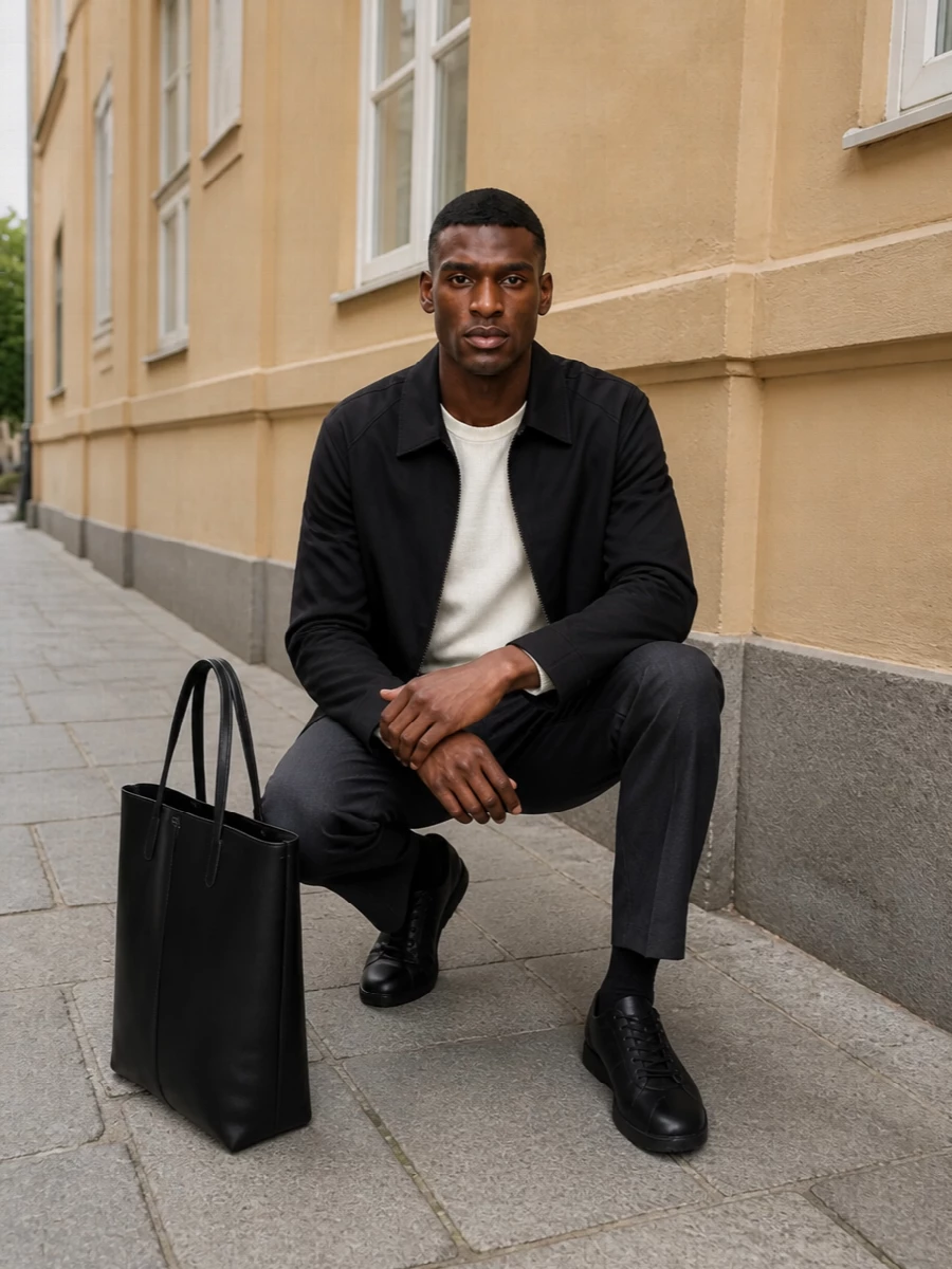 The row jacket jil sander trousers tote