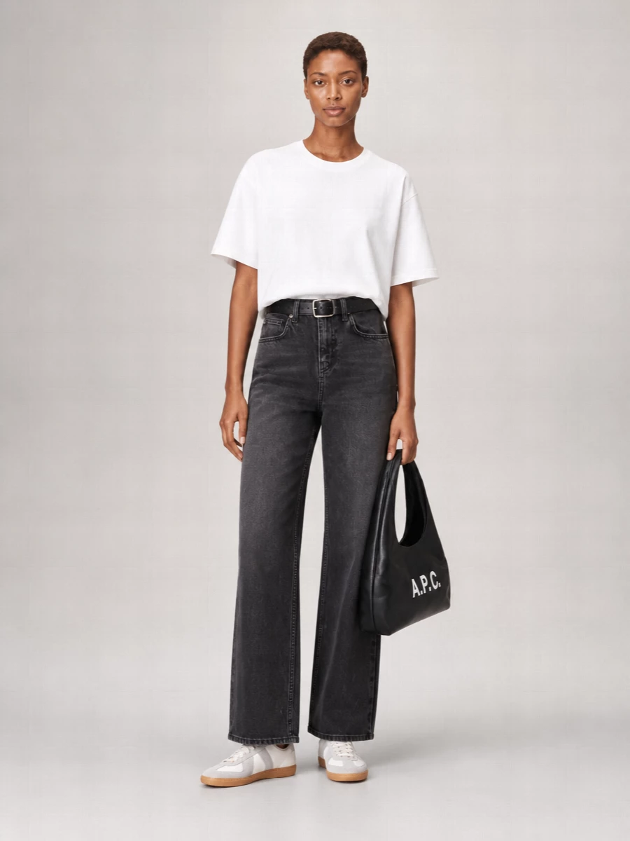 The Frankie Shop Cotton Oversized Padded-Shoulder Short-Sleeve T-Shirt
