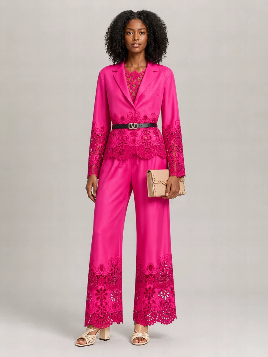 Valentino Garavani Silk Wide-Leg Trousers