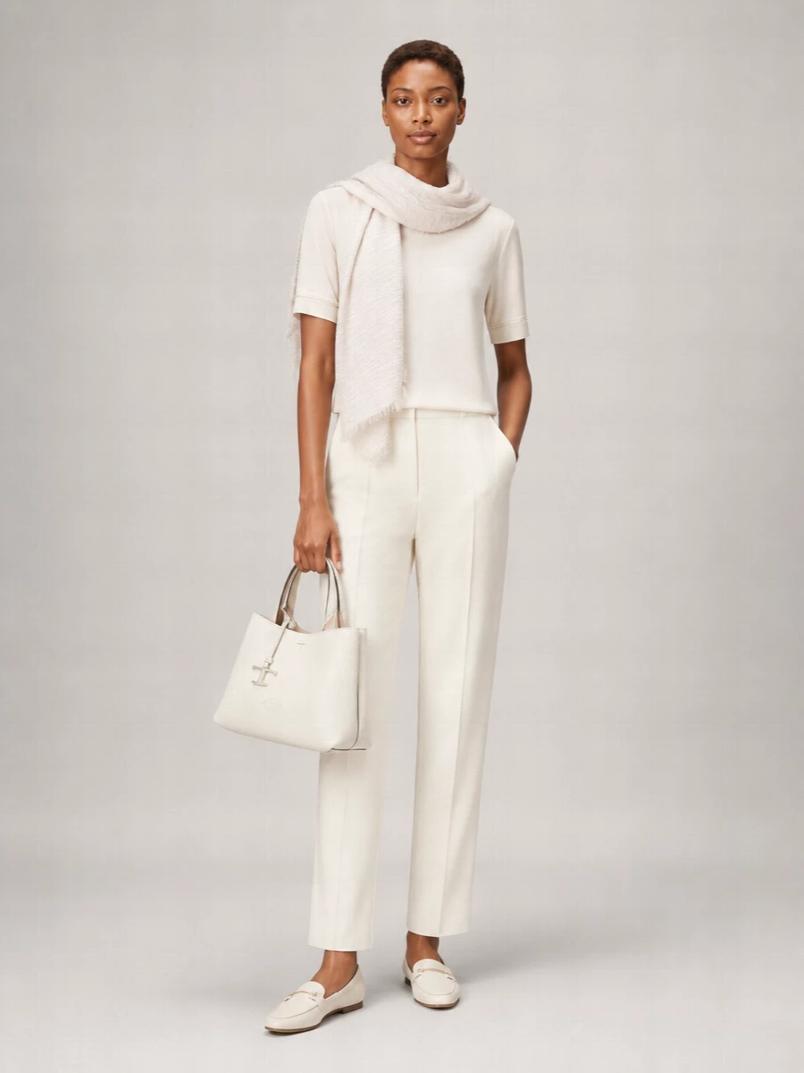 Fabiana Filippi Silk Crepe De Chine Short-Sleeve Blouse