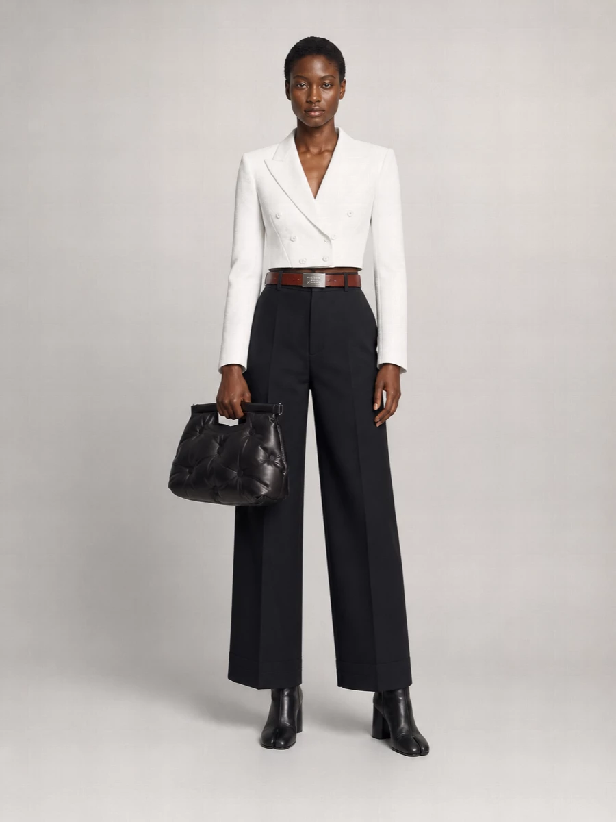 Maison Margiela wool cropped double-breasted blazer