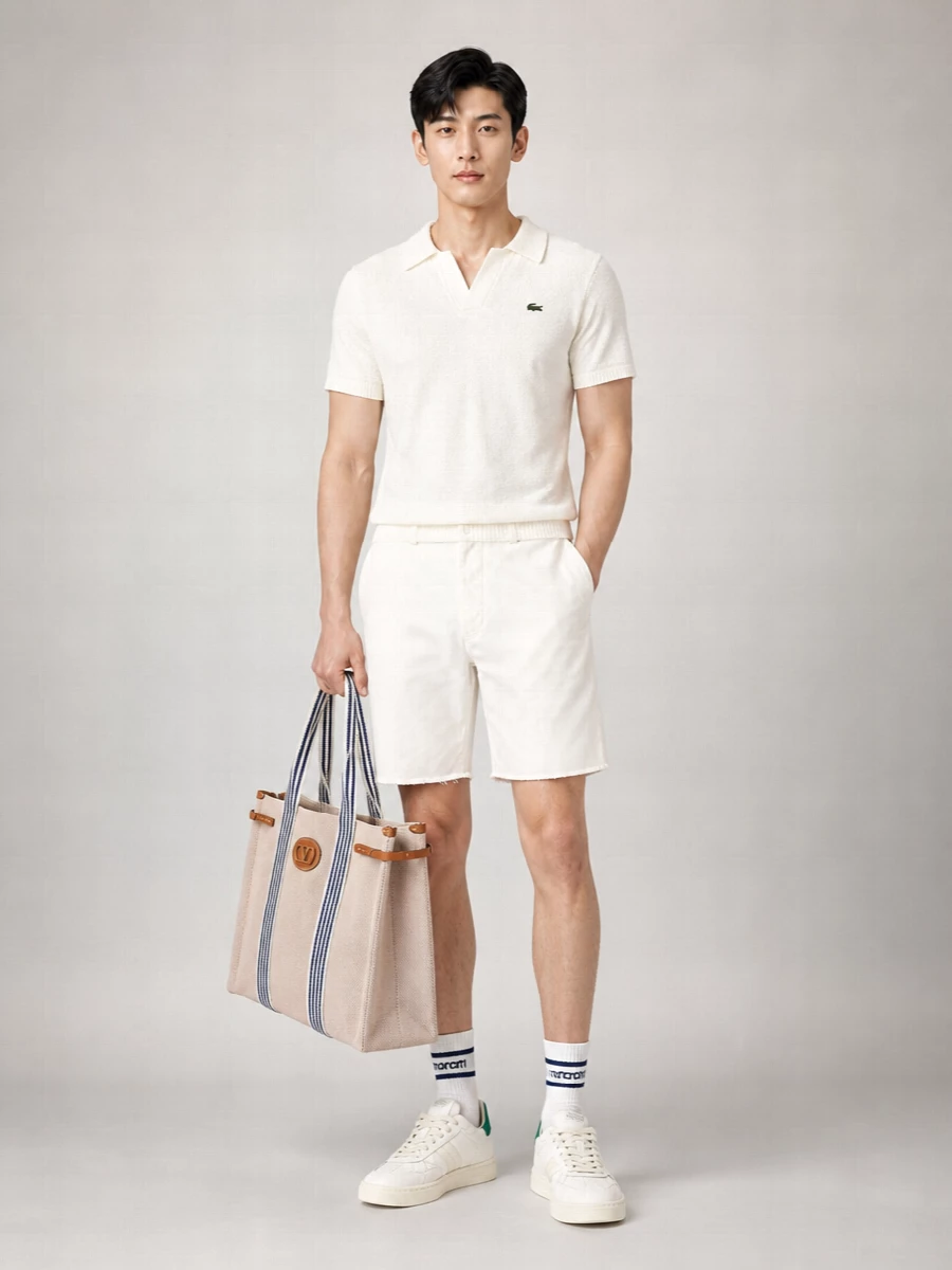 Lacoste Bouclé Knitted Short-Sleeve Polo Shirt