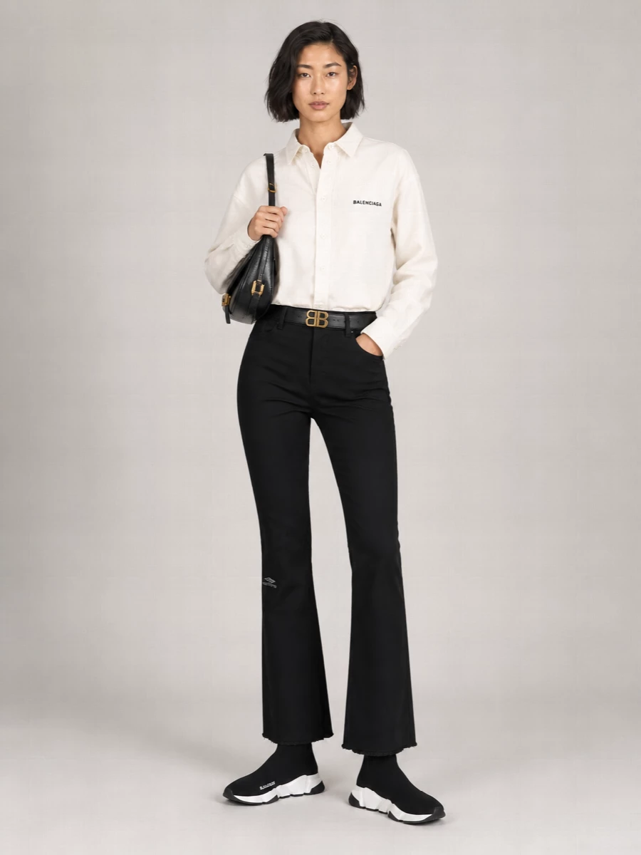 Balenciaga Stretch Nylon Flared Ski Trousers