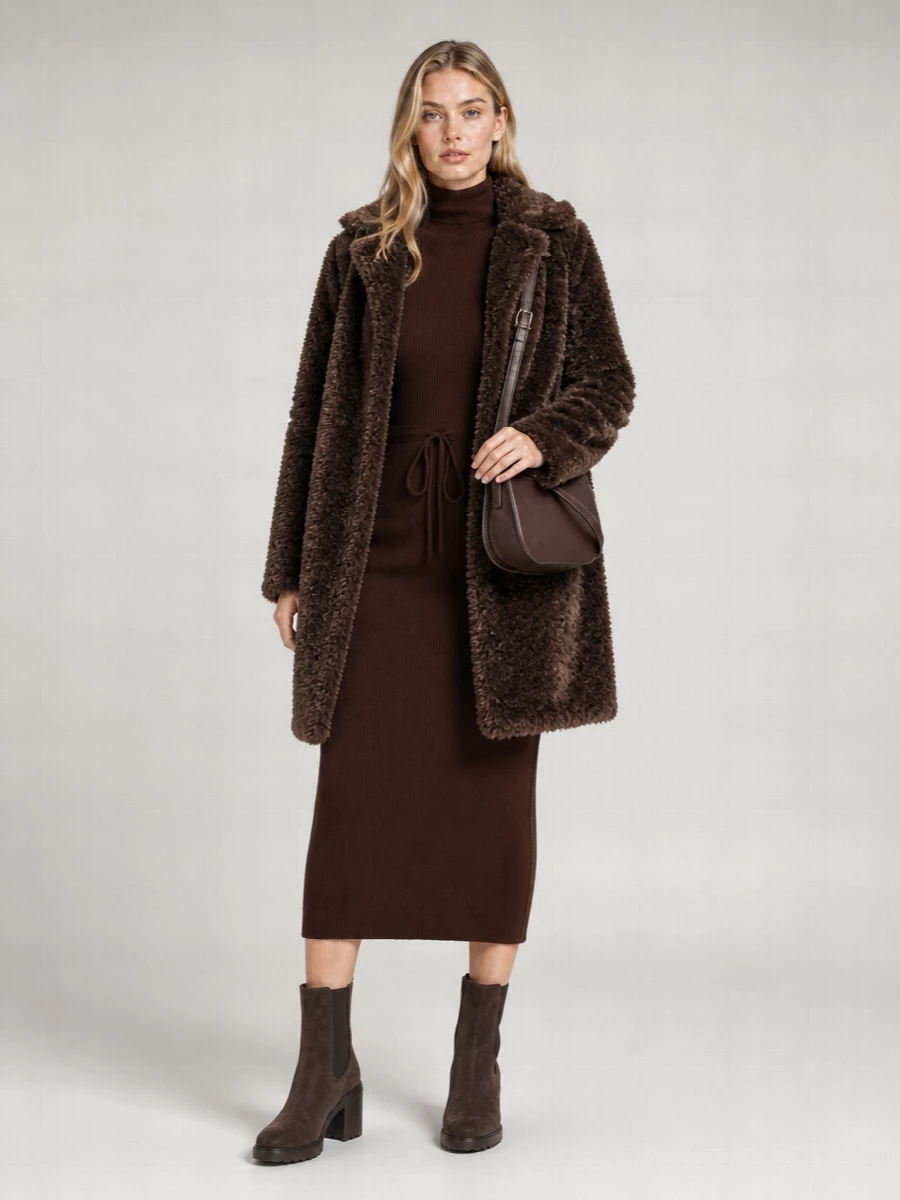 Herno Faux Fur Curly Cropped Jacket