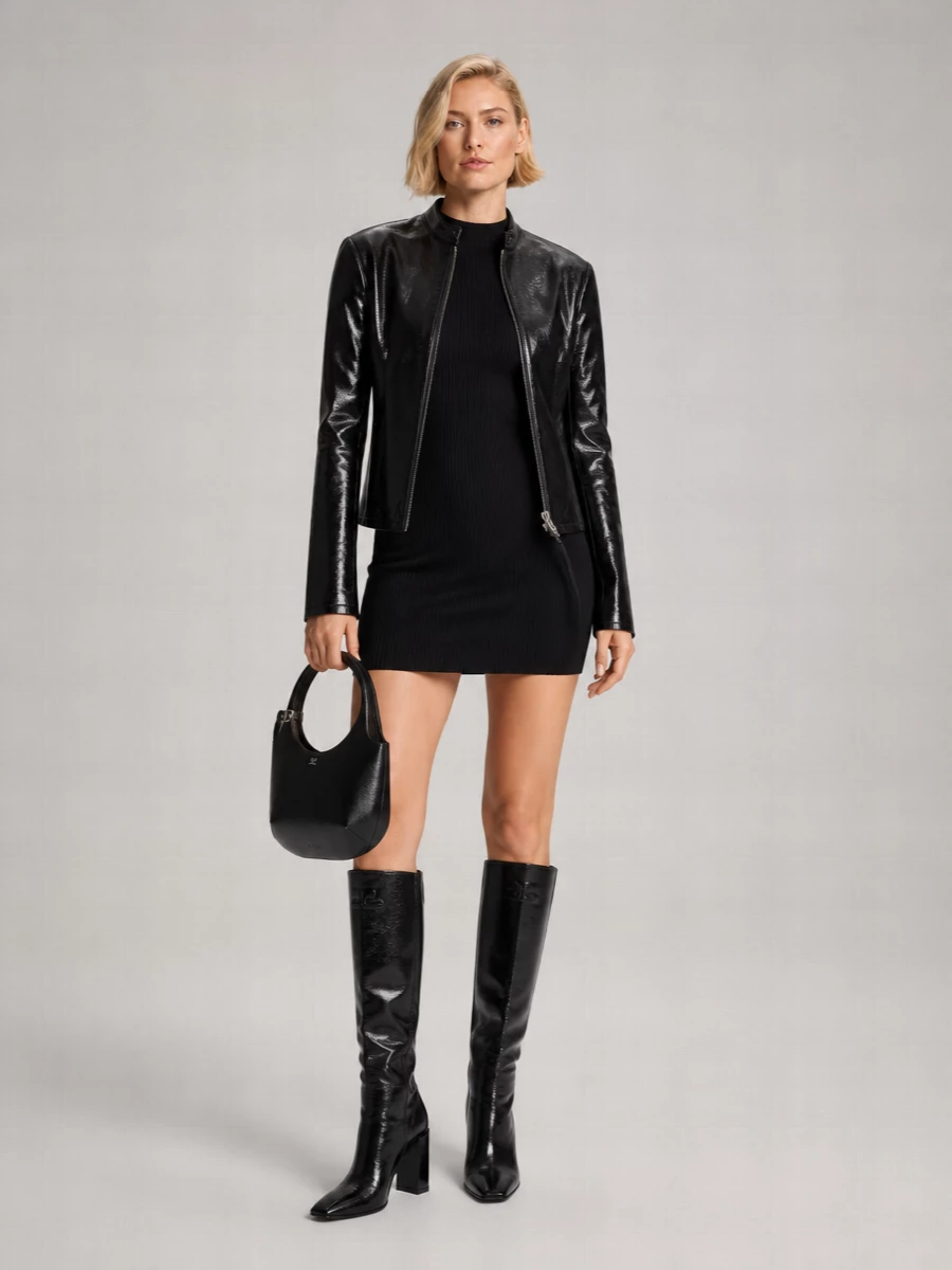 Courrèges Vinyl Effect Biker Jacket