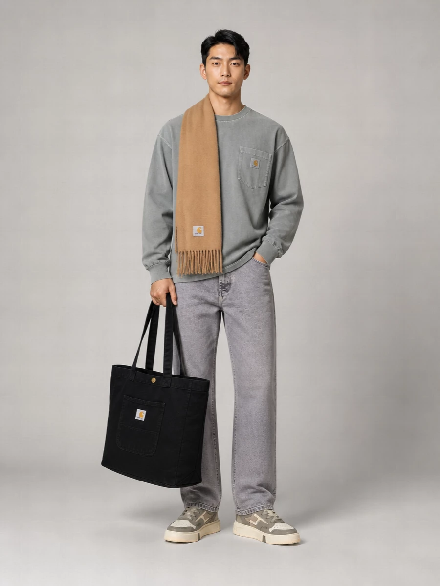 Carhartt Wip Organic Cotton Loose-Fit Long-Sleeve Crew-Neck T-Shirt