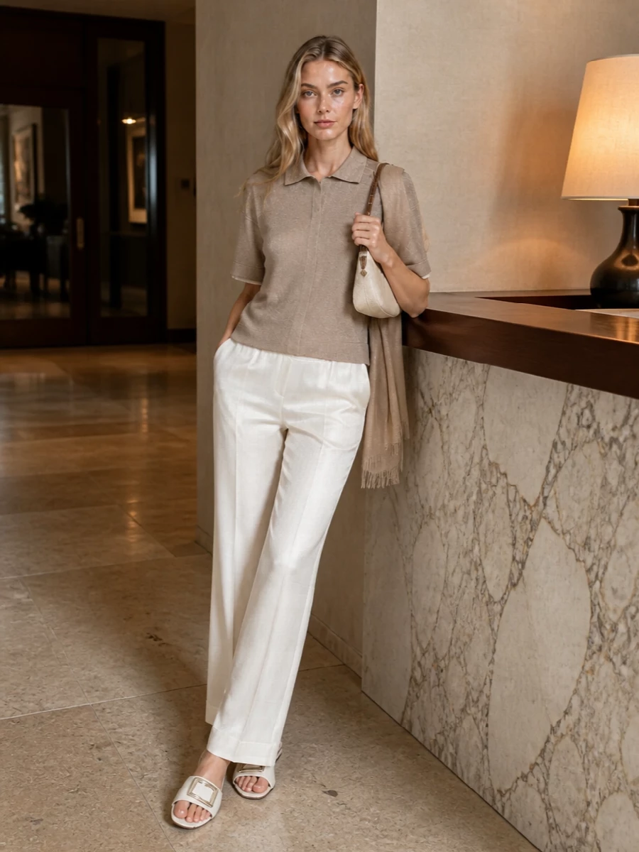 Fabiana filippi polo satin trousers slides