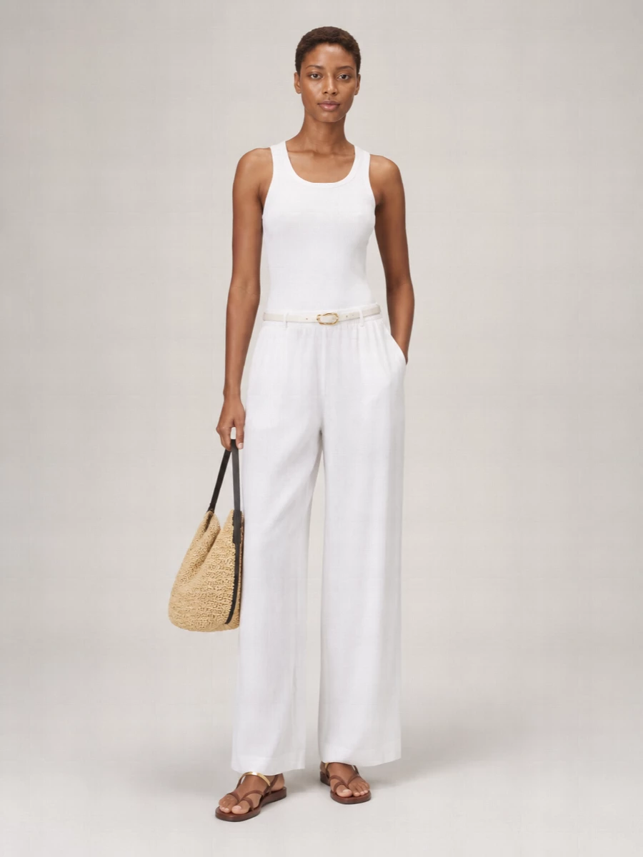 Totême Linen And Cotton Wide-Leg Trousers