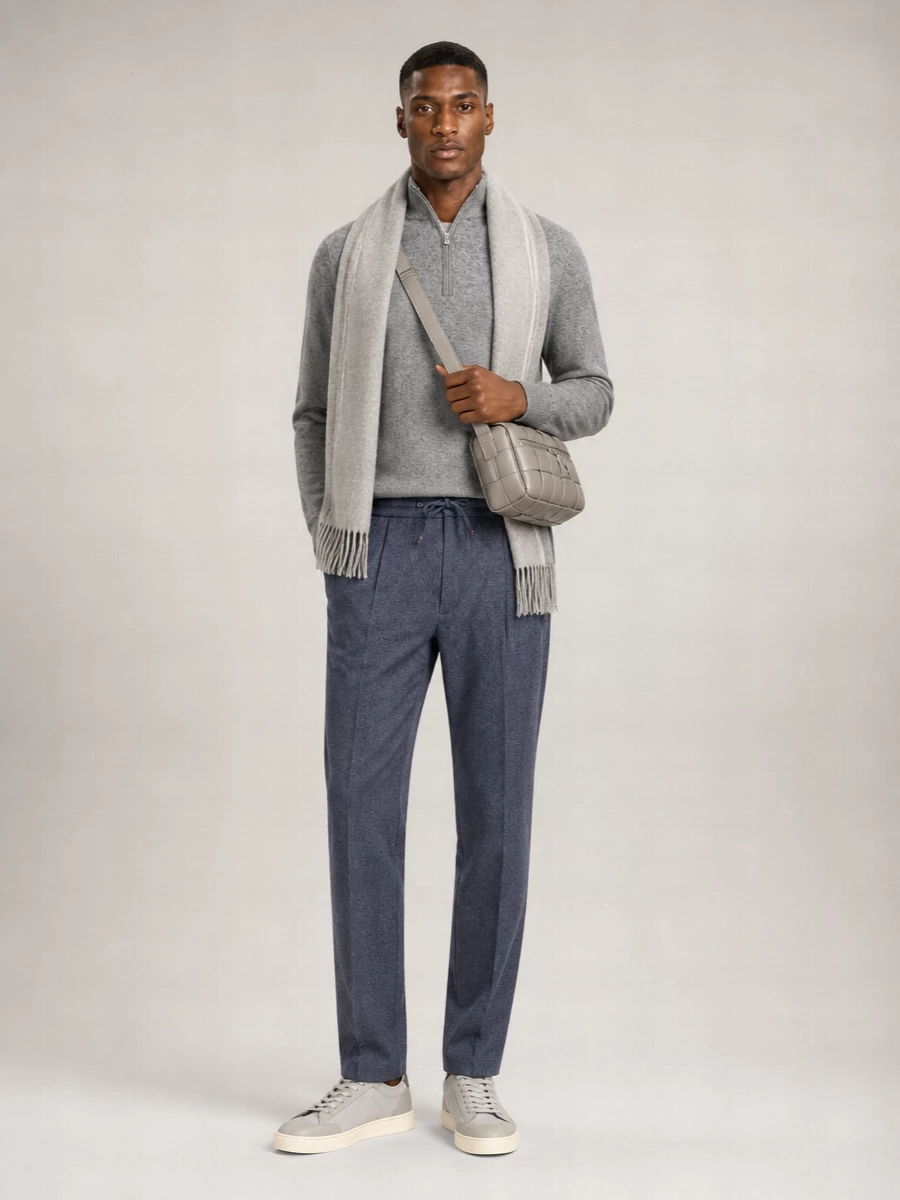 Brunello Cucinelli Detail Striped Luxurious Silk Scarf