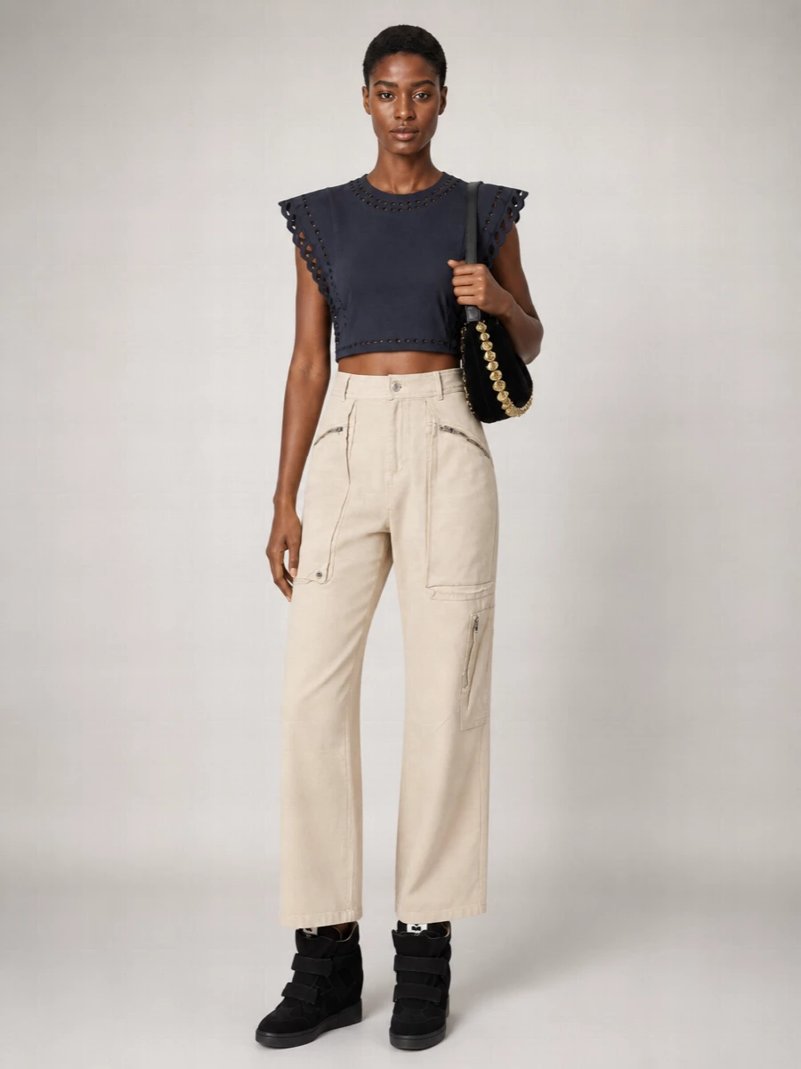 Isabel Marant Oskan Moon Leather Shoulder Bag