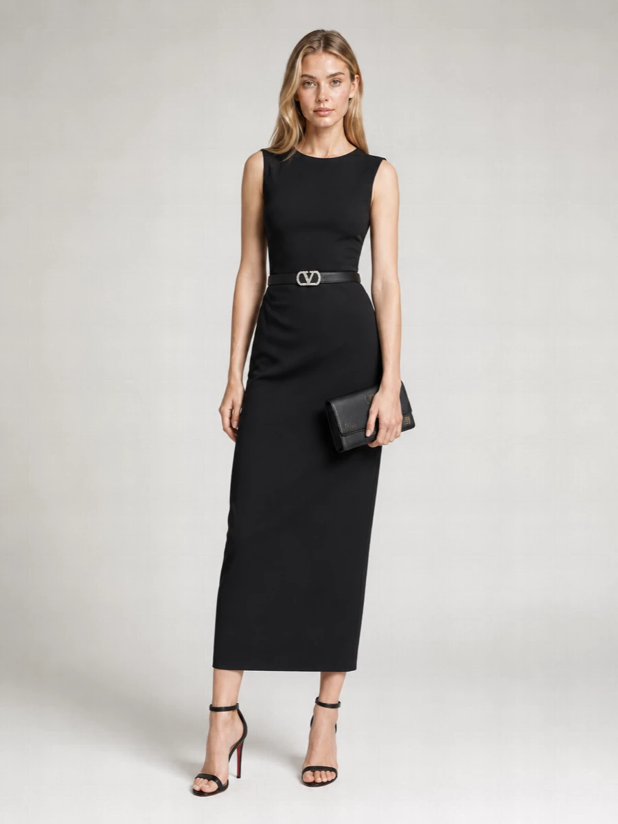 Vivienne Westwood Draped Sleeveless Square Neck Midi Dress