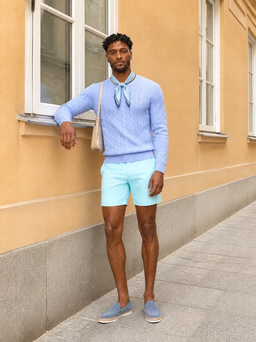 Polo ralph lauren blue sweater tom ford shorts