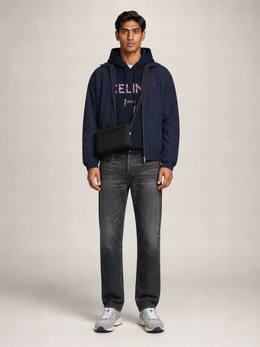 Celine Hooded Relaxed-Fit Padded Coat