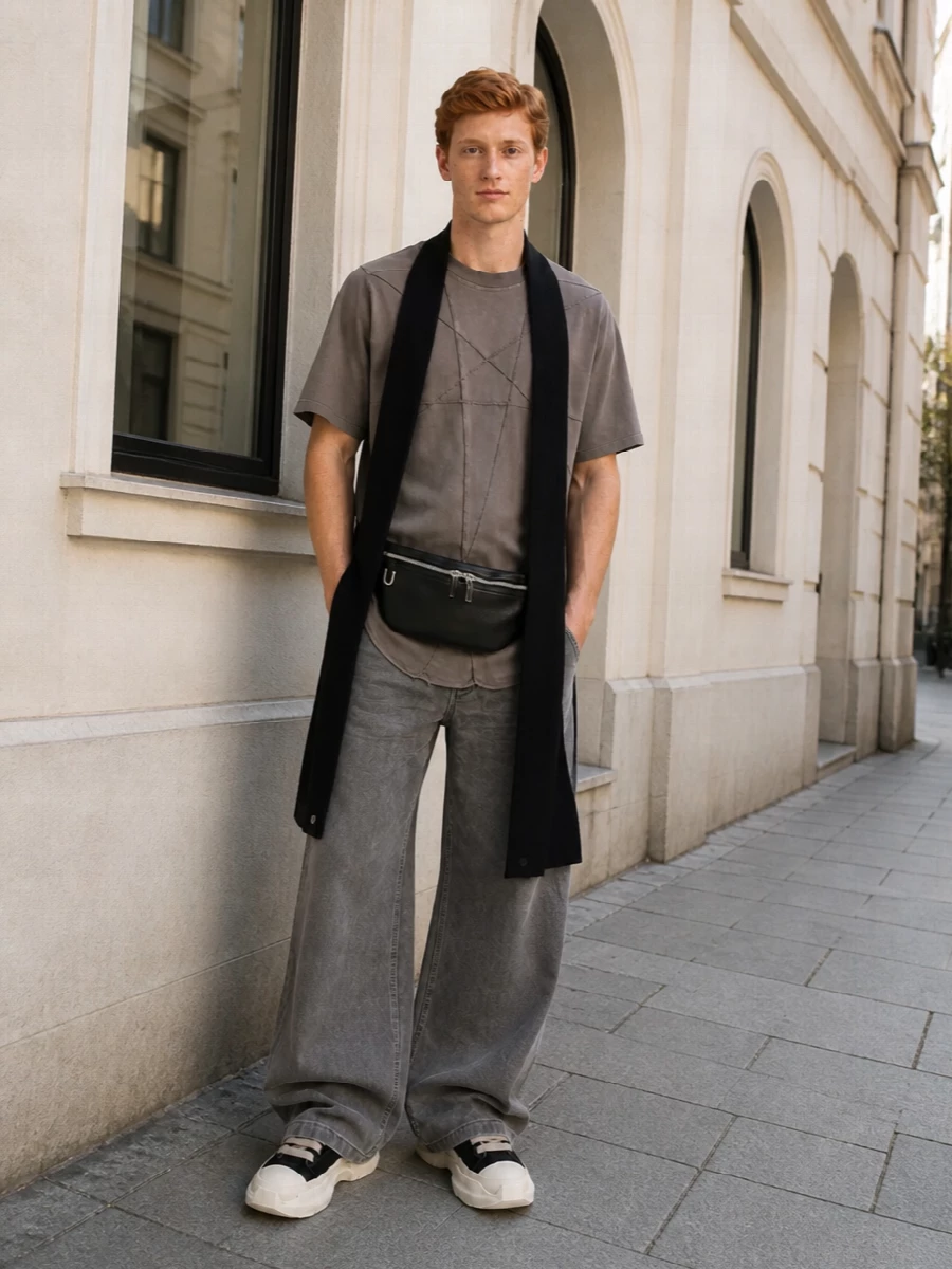 Rick owens drkshdw wide jeans chunky sneakers