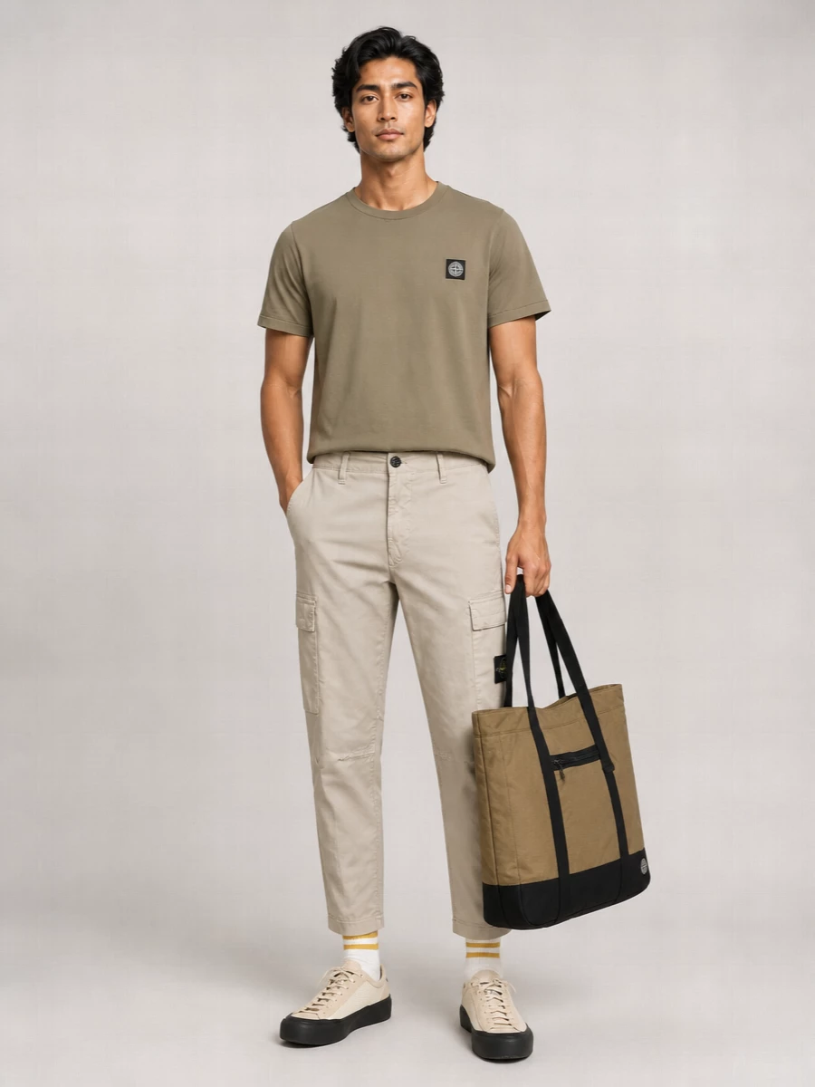 Stone Island Cotton Slim-Fit Logo-Patch T-Shirt